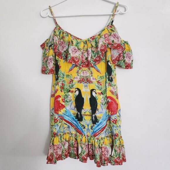 Camilla Love Birds Frill Dress XS b87 - Picture 3 of 11